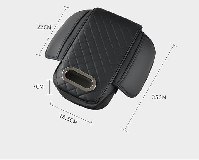 Car Armrest Pad for Hyundai Venue 2020–2025, Center Console Cover with Memory Foam Cushion, Anti-Slip Protector, Arm Rest Cushion Car Interior Accessories,A Black