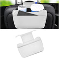 Car Seat Back Organizer, Leather Multipurpose Vehicle Backseat Storage Pocket, Waterproof Automotive Interior Hanging Bag Accessories, Universal for SUV, Sedan, Truck (White)
