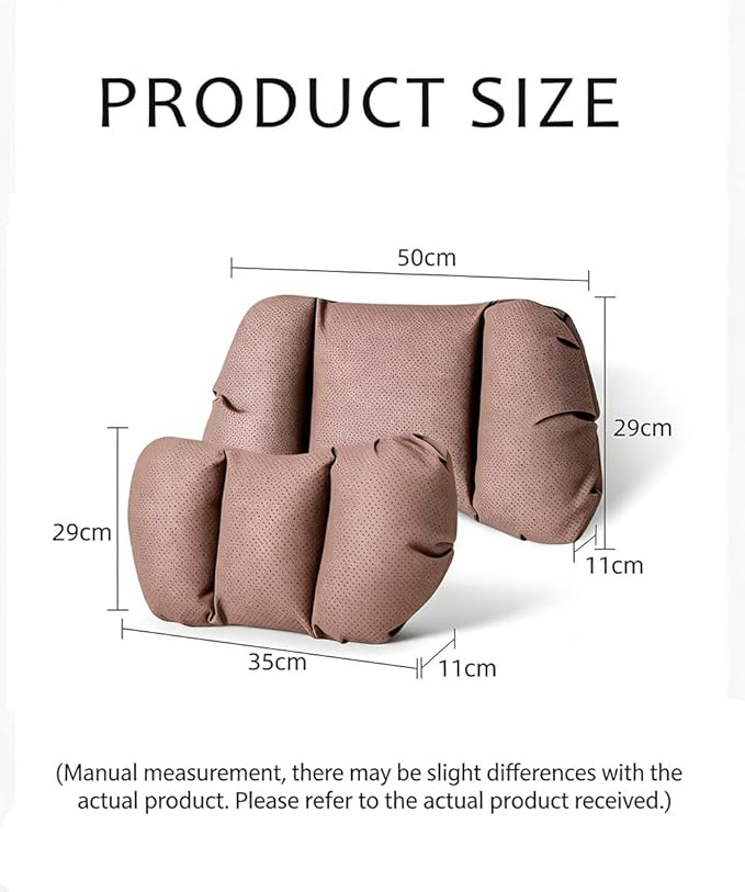 Car Neck Pillow & Lumbar Support for Mazda MX-5 Miata 2019-2023 Ergonomic Breathable Mesh Auto Seat Back Cushion Headrest,Brown-Lumbar Support
