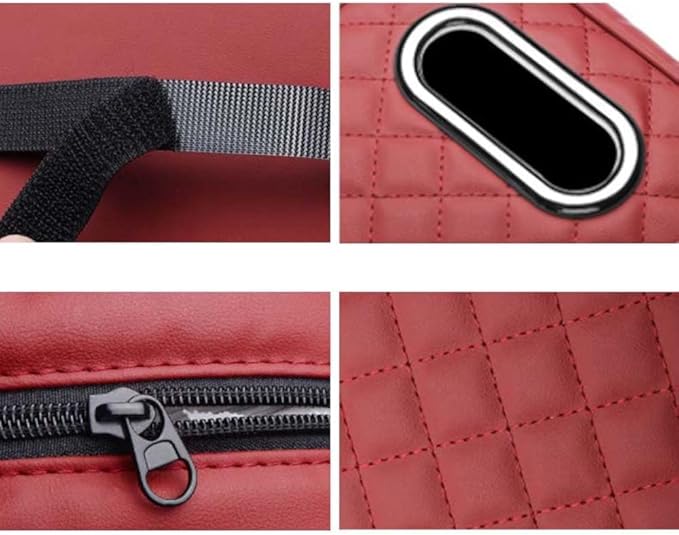 Car Armrest Pads for Hyundai Santa Fe Sport 2013 2014 2015 2016 2017 2018,Leather Center Console Covers Waterproof Anti-Slip Scratch Comfortable Automobile Protective Accessories,Claret