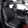 coverdream Highlander Leather Seat Covers Full Set for 2014-2019 Toyota Highlander LE XLE SUV Seat Cushion,Three Row,2nd Row 40/60 Split Seat,Fully Covered,Luxury Waterproof Car Seat Protector(Black)