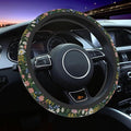 Car Steering Wheel Cover for Women Men, Non-Slip Sage Green Wild Flowers Steering Wheel Protector, Universal 14"-15" Fit for Cars, SUVs, Trucks (Sage Green Wildflowers)