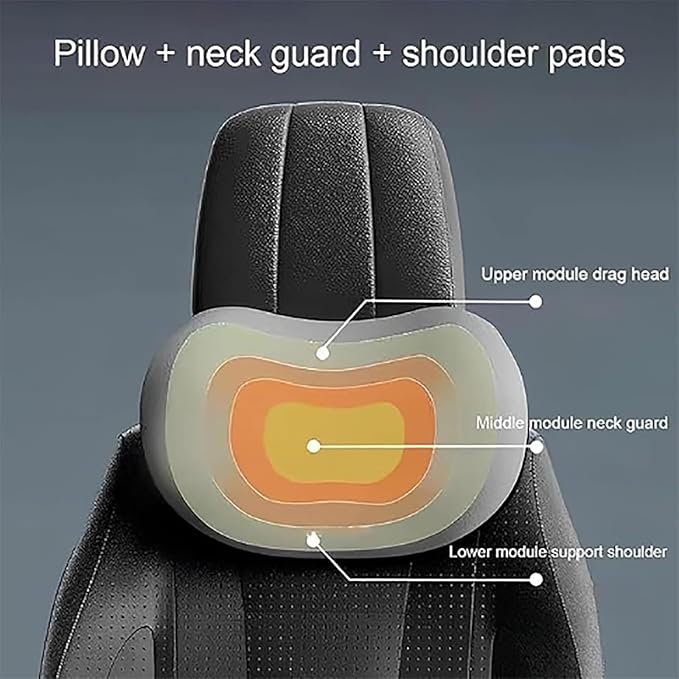 Car Headrest & Lumbar Support Cushion for Honda CRV 2023 2024 2025, Ergonomic Car Seat Headrest Memory Foam Neck and Back Pillow Kit Breathable Removable for Driving Fatigue Relief,Dpink