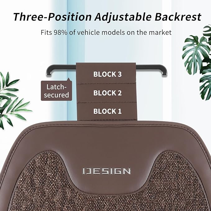 Gripure Breathable Linen Car Seat Cover Protector for Front Seats – Durable, Non-Slip, Airbag Compatible, Universal Fit for Sedans, SUVs, Pickups (2pcs,Brown)