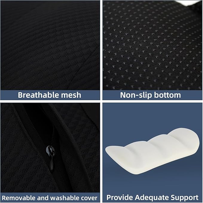 1 Piece Automotive Seat Lumbar Support Pillow for Chevrolet/Chevy Camaro 2016-2024, Driving Lower Back Cushion Ergonomic Orthopedic Posture Rest