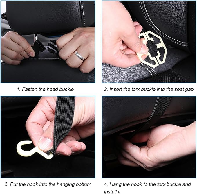 Car Seat Back Organizer, Leather Vehicle Seatback Storage Pocket with Foldable Table Tray, Multifunctional Automotive Backseat Protectors Kick Mats Accessories, Universal Fit (Coffee)