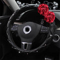 Crystal Rhinestone Leather Steering Wheel Cover