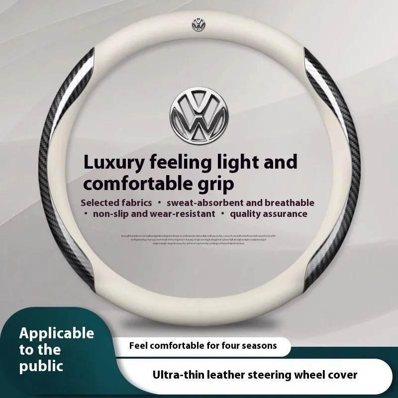 Volkswagen Carbon Fiber Leather Steering Wheel Cover