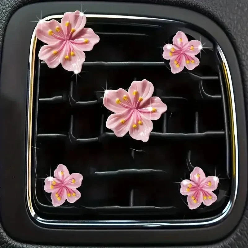 5pcs Flower Car Perfume Clip Air Vent Decorations Interior
