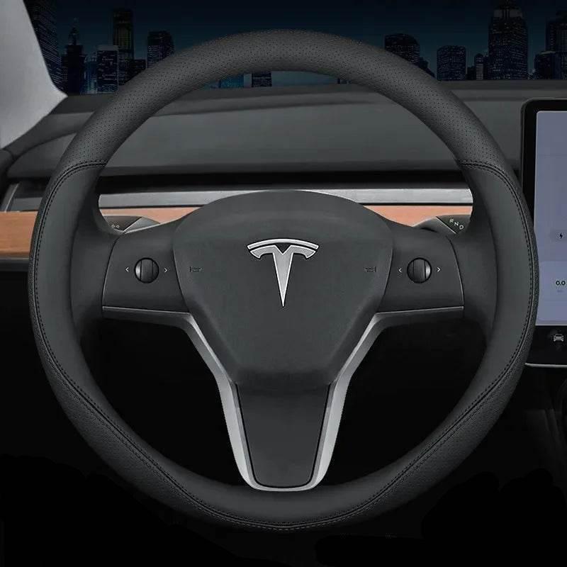 Tesla Premium Leather Steering Wheel Cover