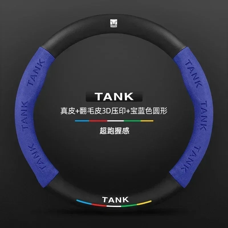 GWM Tank Suede Carbon Fiber Leather Steering Wheel Cover