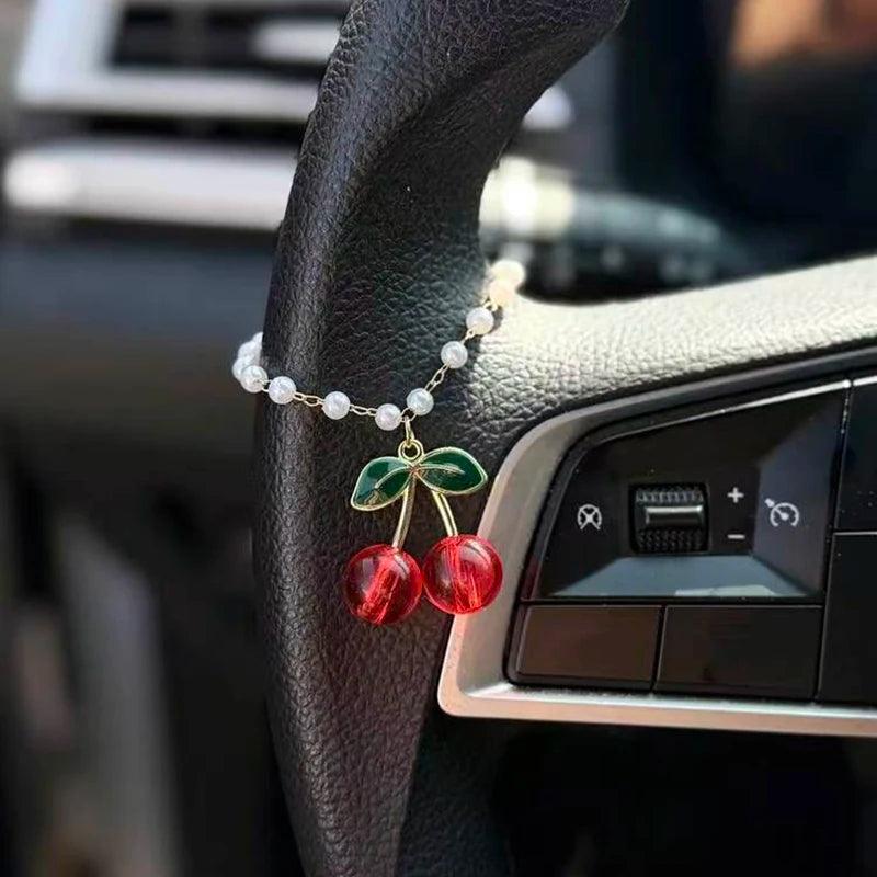 Rhinestone Cherry Chain Steering Wheel Cover Car Interior Decor