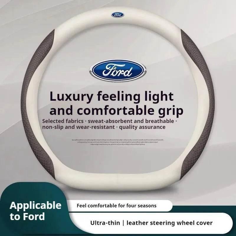 Ford Carbon Fiber Leather Steering Wheel Cover