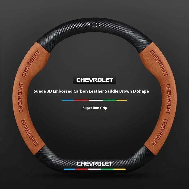Chevrolet Suede Carbon Fiber Steering Wheel Cover