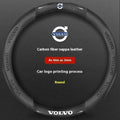Volvo Carbon Fiber Leather Steering Wheel Cover