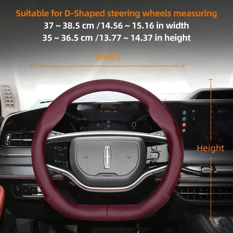 Lincoln Ultra-Thin Breathable Leather Steering Wheel Cover