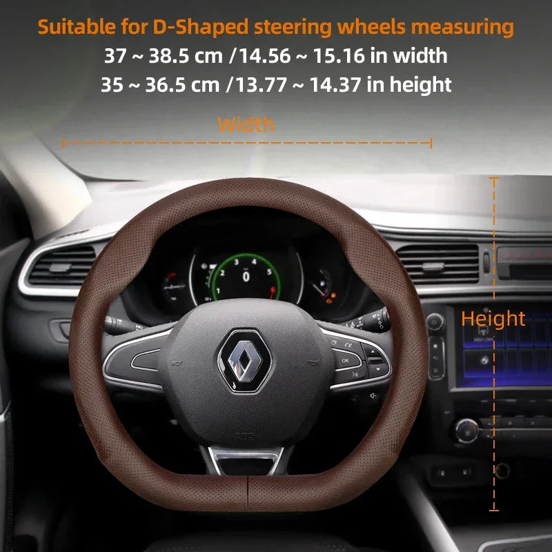 Renault Ultra-Thin Breathable Leather Steering Wheel Cover