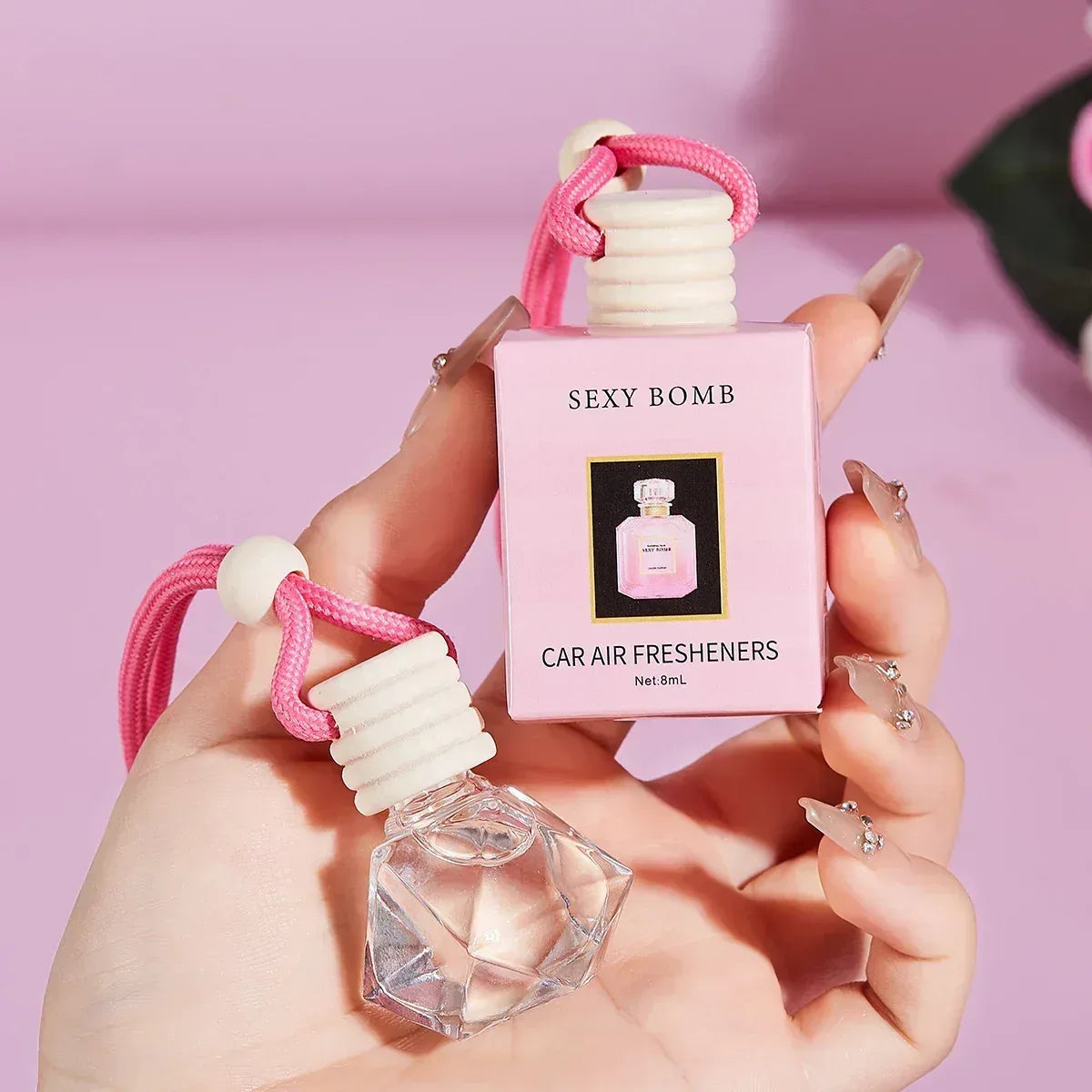 Pink Hanging Car Air Freshener Perfume Pendant
