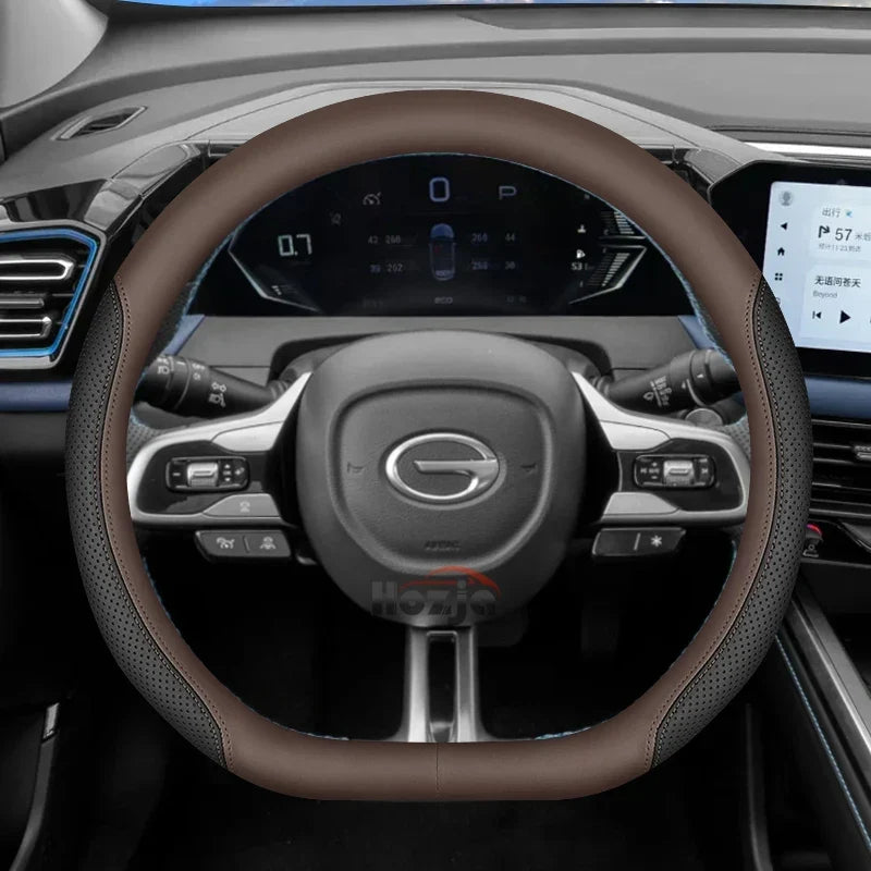 D Type Leather Steering Wheel Cover for GAC GS3 Emzoom Empow