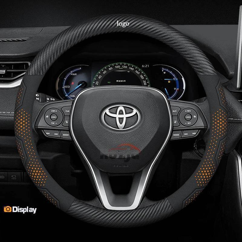 Toyota Carbon Fiber Leather Steering Wheel Cover