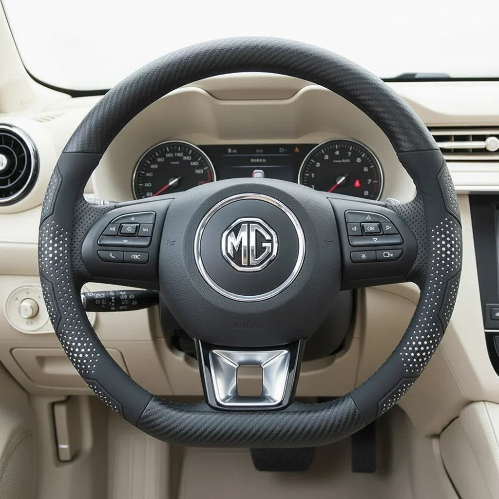 MG Carbon Fiber Suede Steering Wheel Cover