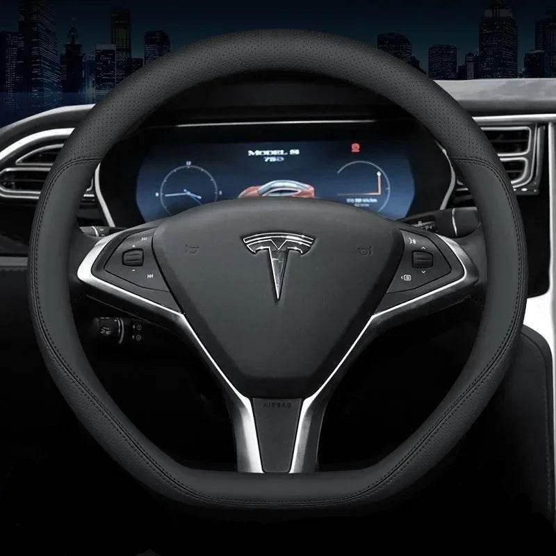 Tesla Premium Leather Steering Wheel Cover