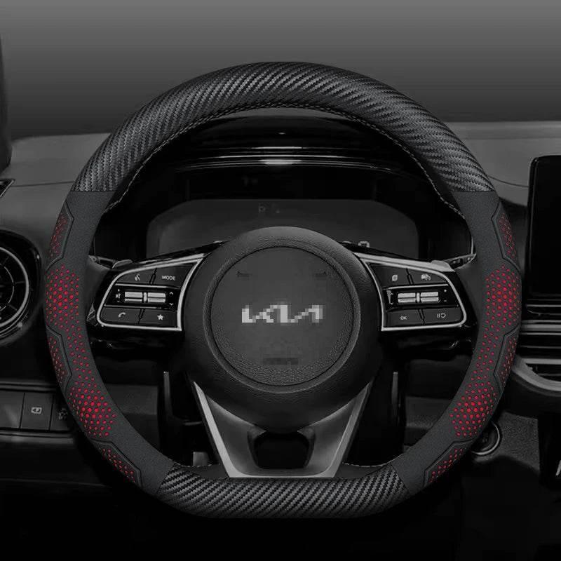 Kia Carbon Fiber Suede Steering Wheel Cover