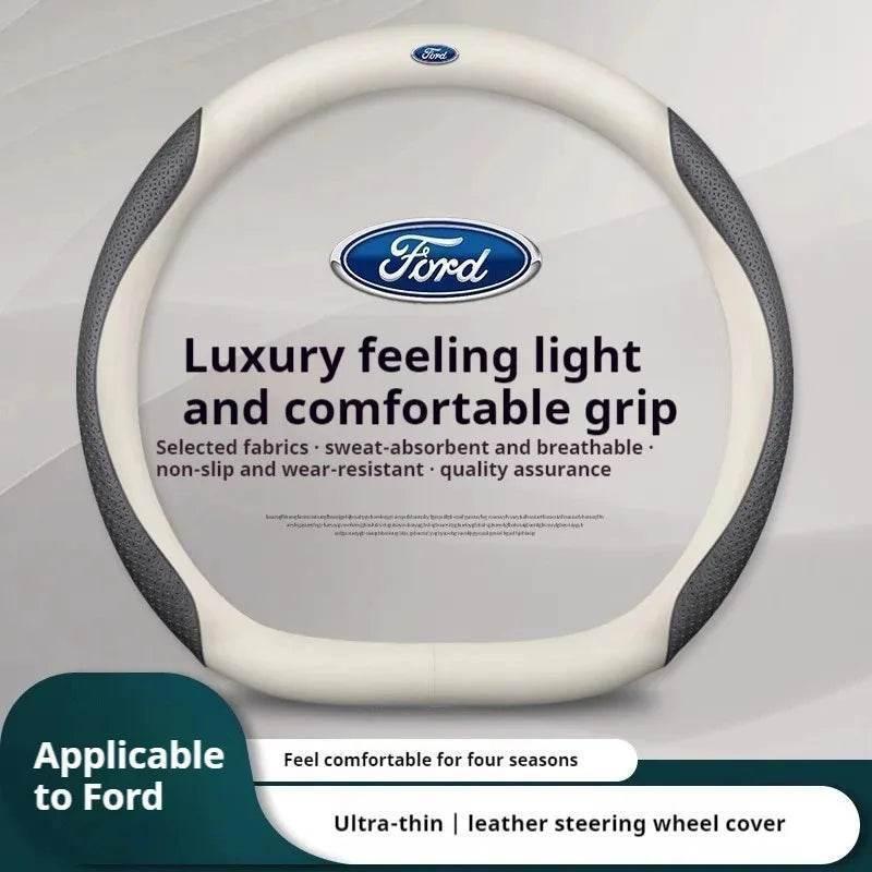 Ford Carbon Fiber Leather Steering Wheel Cover