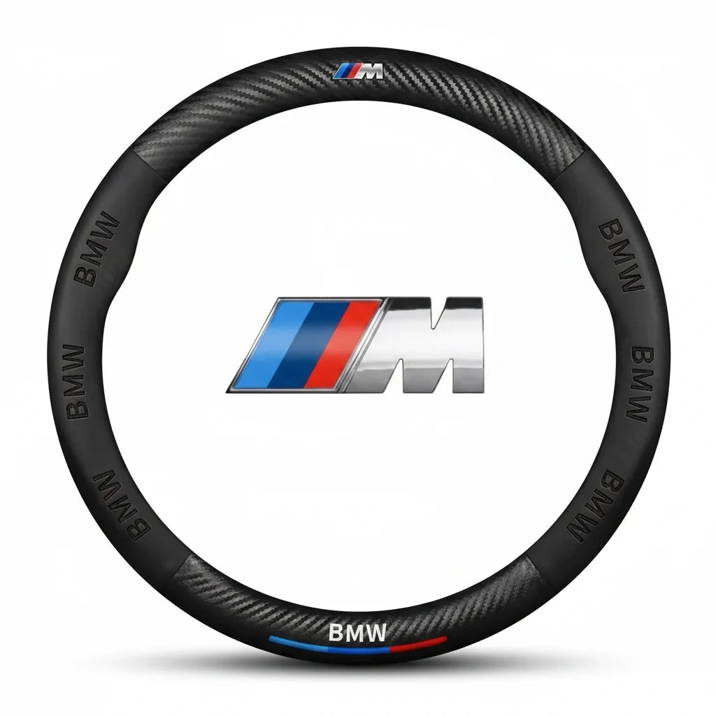 BMW 3D Carbon Fiber Leather Steering Wheel Cover