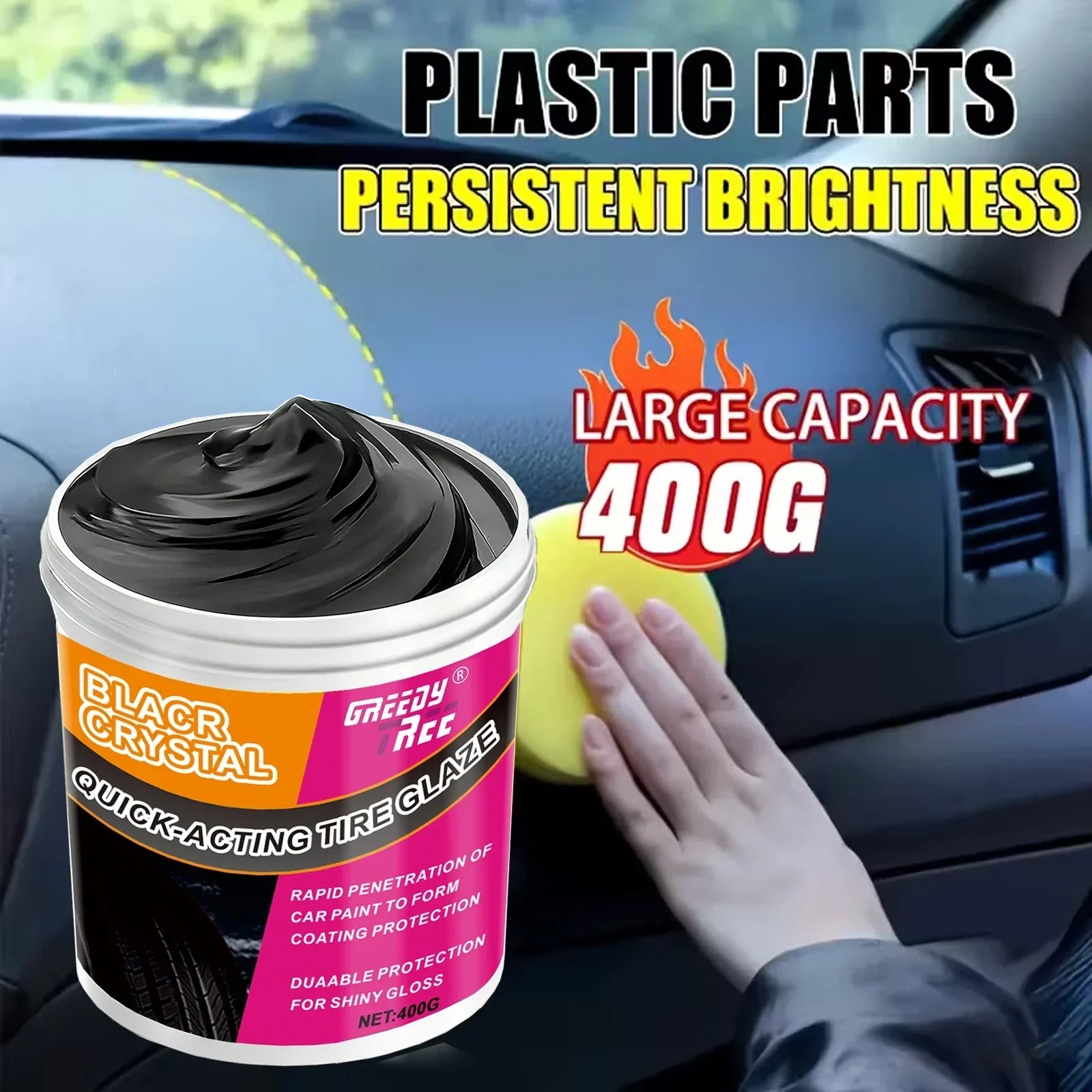 All-in-One Plastic & Rubber Repair Cream – Black Restoration Polish for Trim, Tires & Interior Surfaces