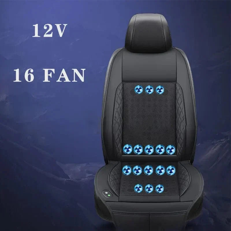 12V Ventilated Cooling Car Seat Cushion for Front Seat with 8/16 Turbo Fans, Adjustable Temperature Comfortable Car Seat Cover