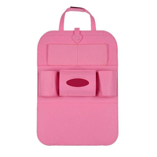 Universal Car Back Seat Storage Organizer with Elastic Felt Storage Bag 6 Pockets Organizer
